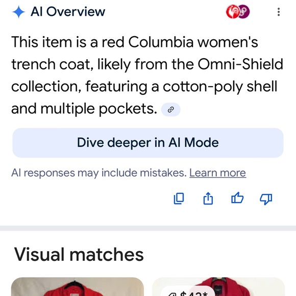 Columbia trench coat size large - Picture 7 of 7